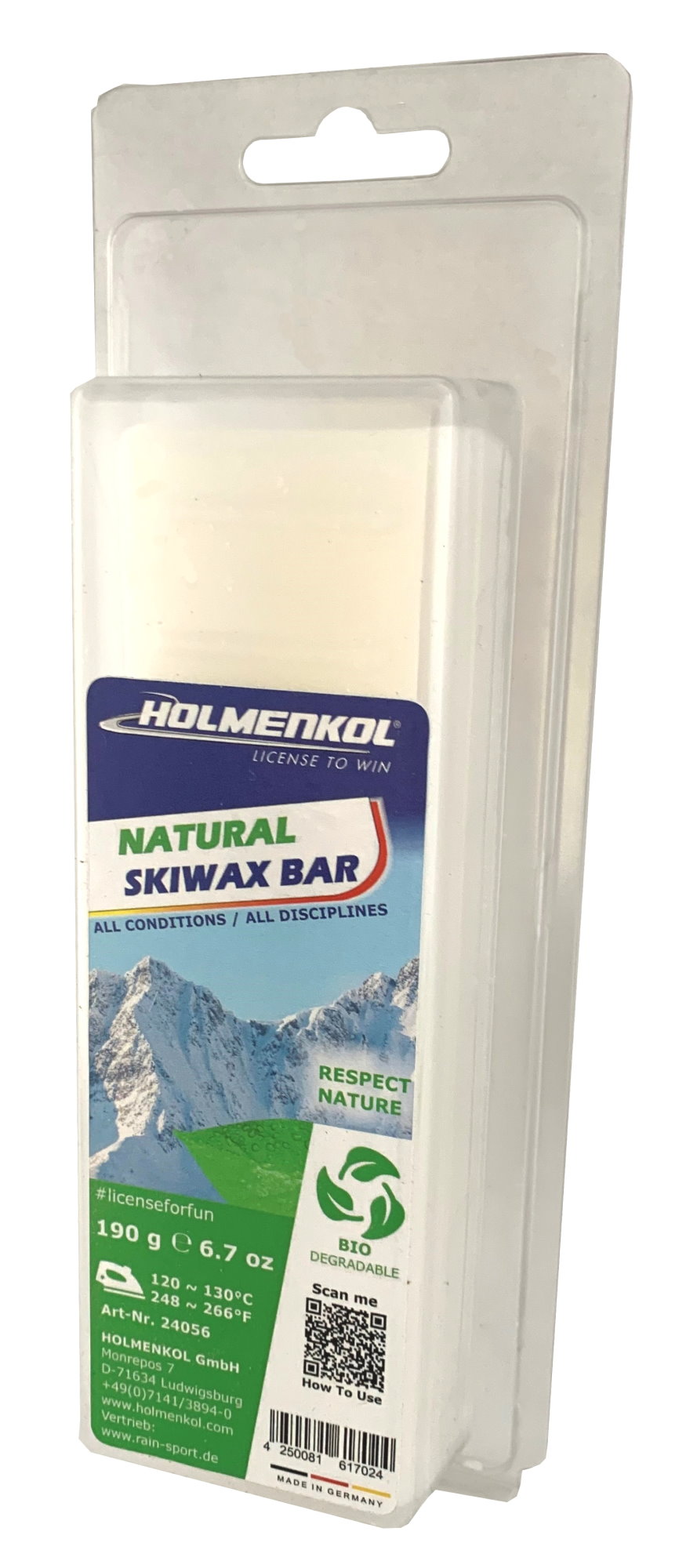 HOLMENKOL Universal-Skiwax "Natural Wax Bar" - 190g