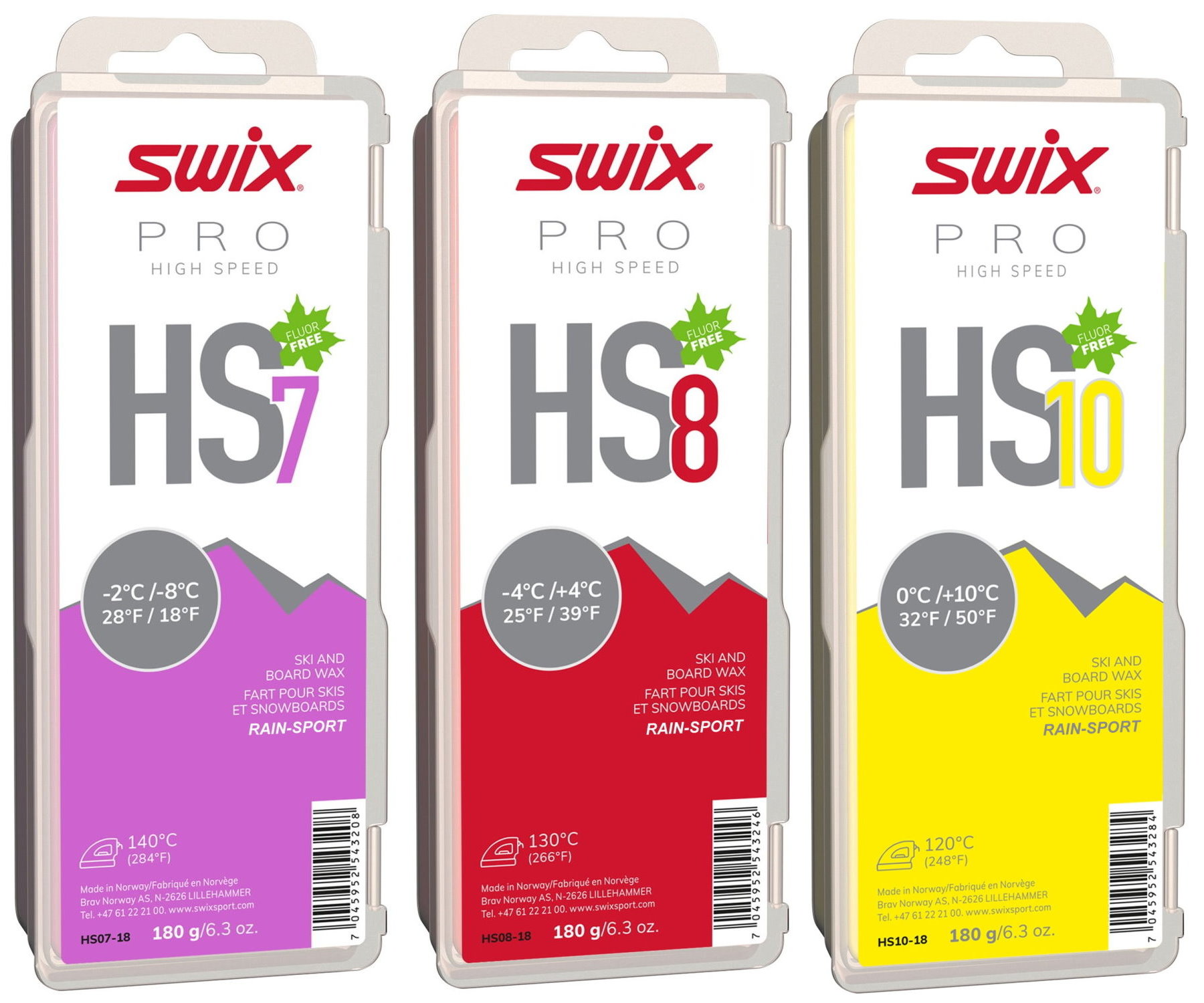 SWIX Rennwachs "High Speed" HS - Set, 3x180g